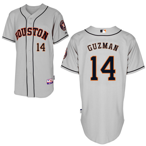 Jesus Guzman #14 MLB Jersey-Houston Astros Men's Authentic Road Gray Cool Base Baseball Jersey